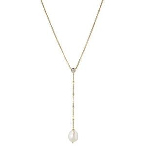 Nadri Dot Dot Dot Coin Freshwater Pearl 18K Gold Plated Y-Necklace